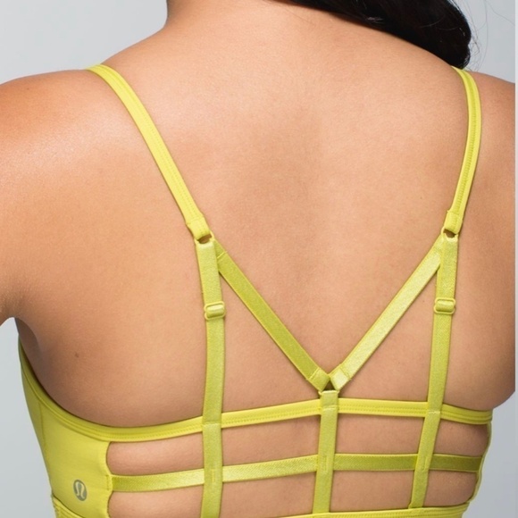 Lululemon Two Piece Seek the Heat Tank/Bra Heathered Slate/Pear Size 6 - Picture 5 of 14